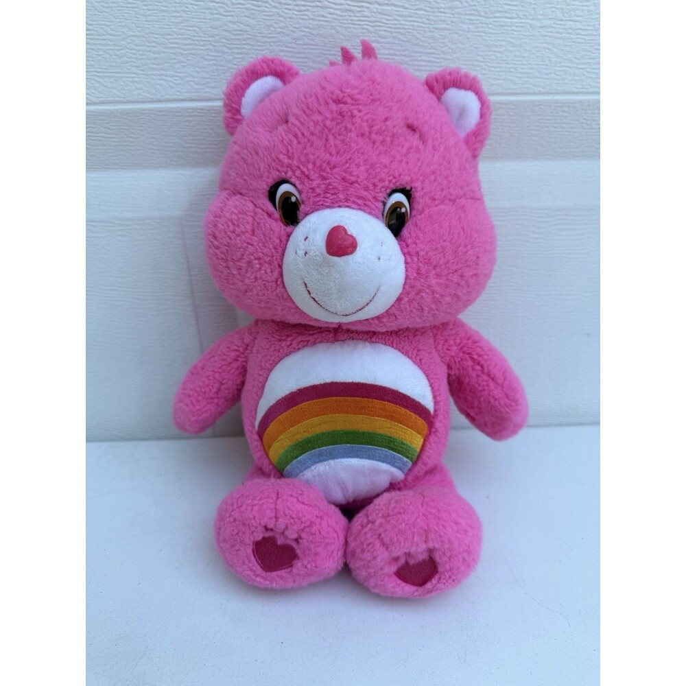 Care Bears Cheer 14” Plush Stuffed Toy 2015 Pink Rainbow Light Cheer Bear P16